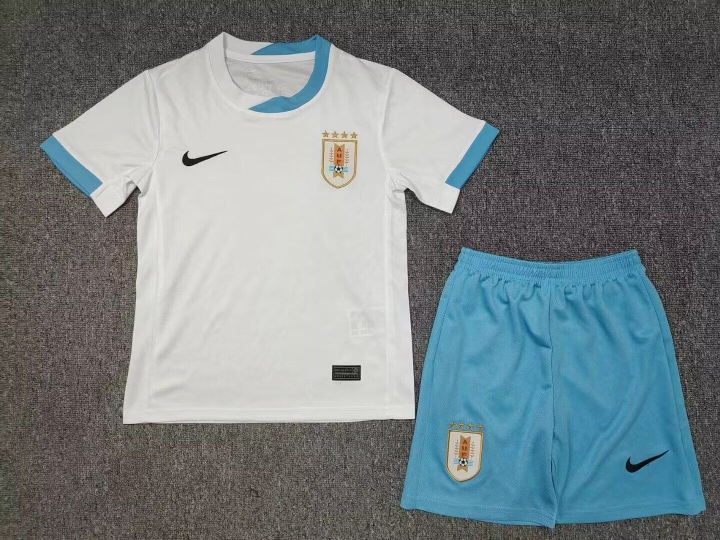 Kids-Uruguay 24/25 Away White Soccer Jersey